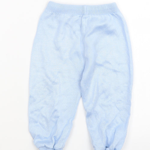 Preworn Boys Blue  Knit Jogger Trousers Size 12 Months