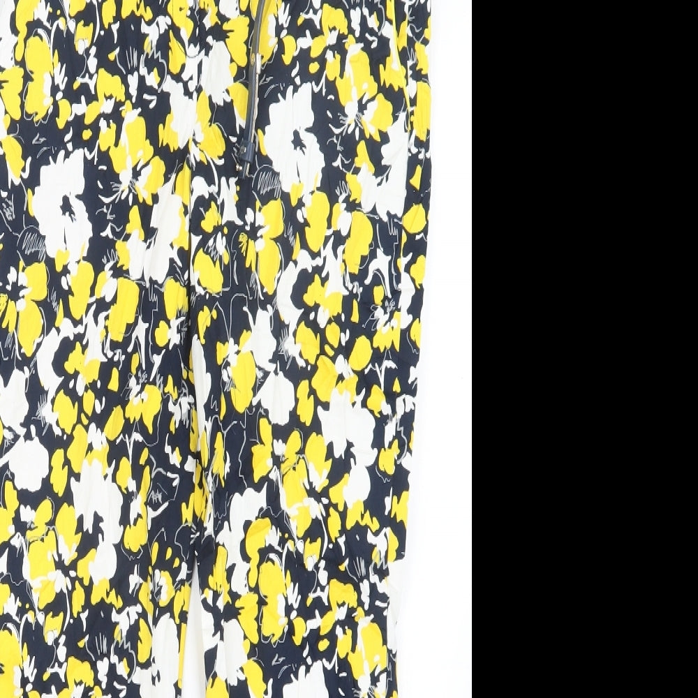 TU Womens Yellow Geometric  Trousers  Size 10 L27.5 in
