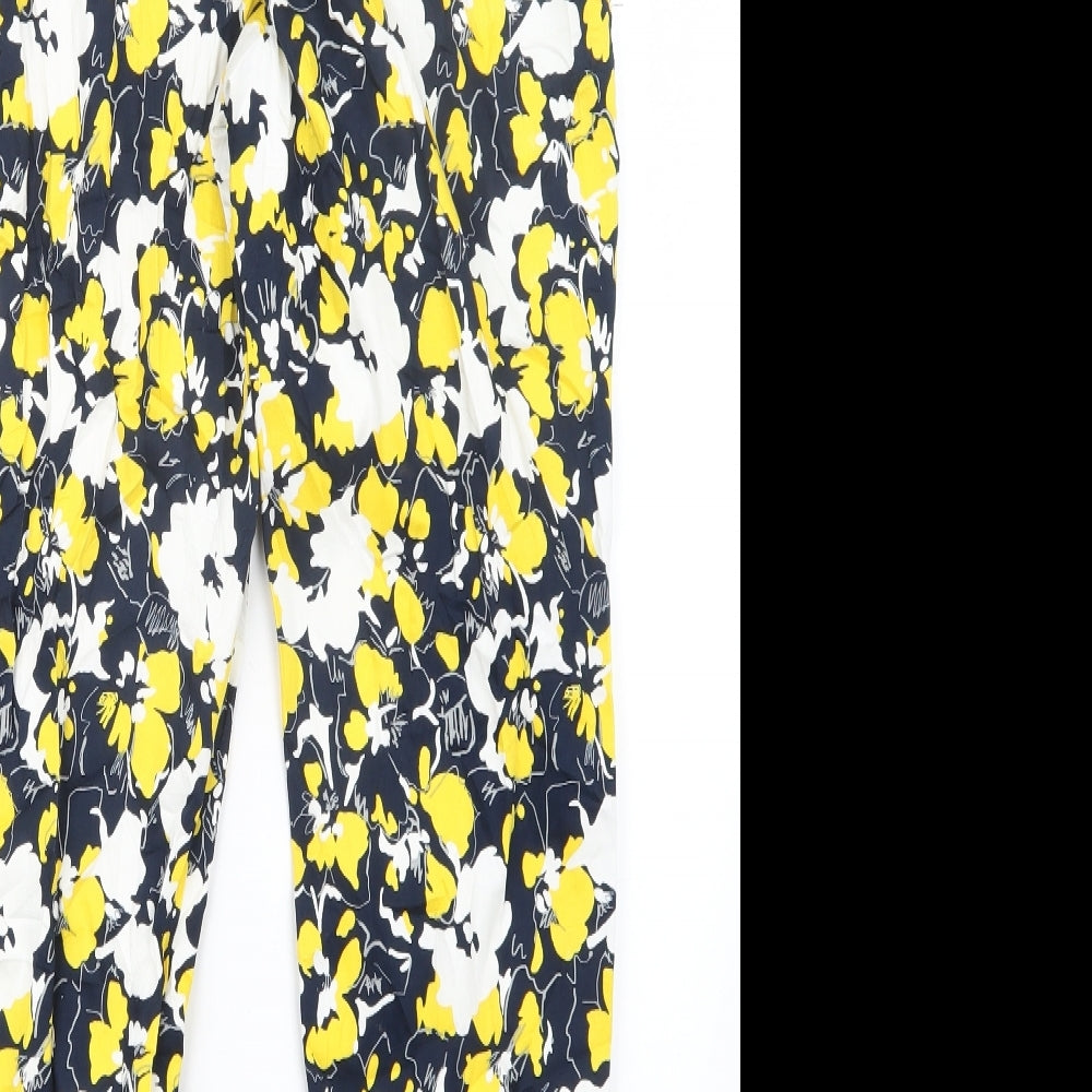 TU Womens Yellow Geometric  Trousers  Size 10 L27.5 in