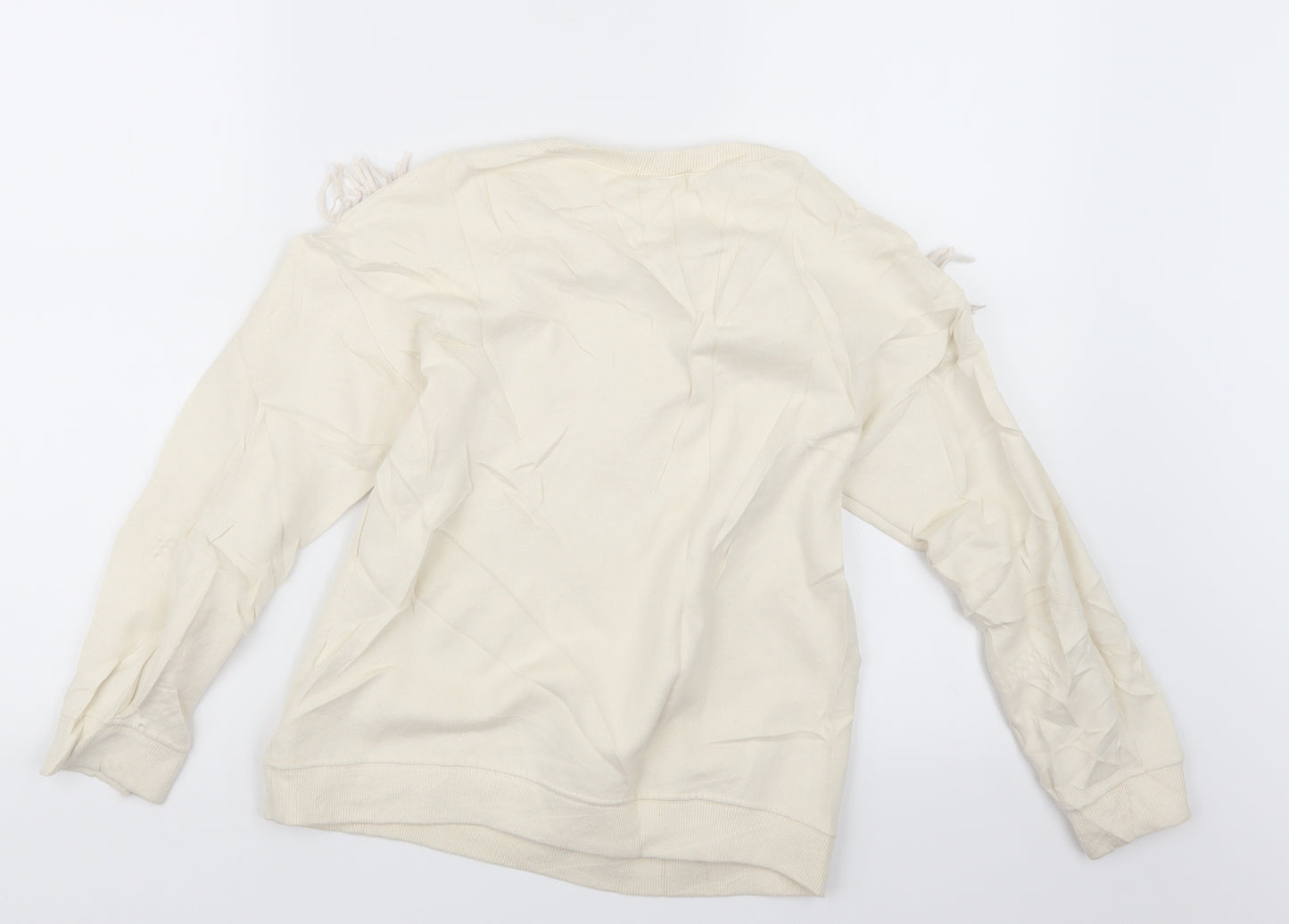 Zara Girls White   Pullover Jumper Size 9 Years