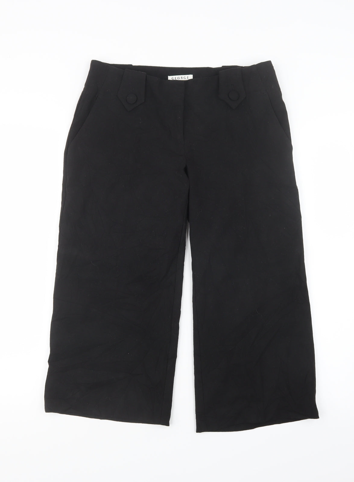 George Womens Black   Cropped Trousers Size 8 L20 in