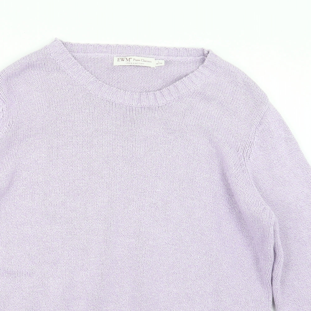 EWM Womens Purple  Knit Pullover Jumper Size 18