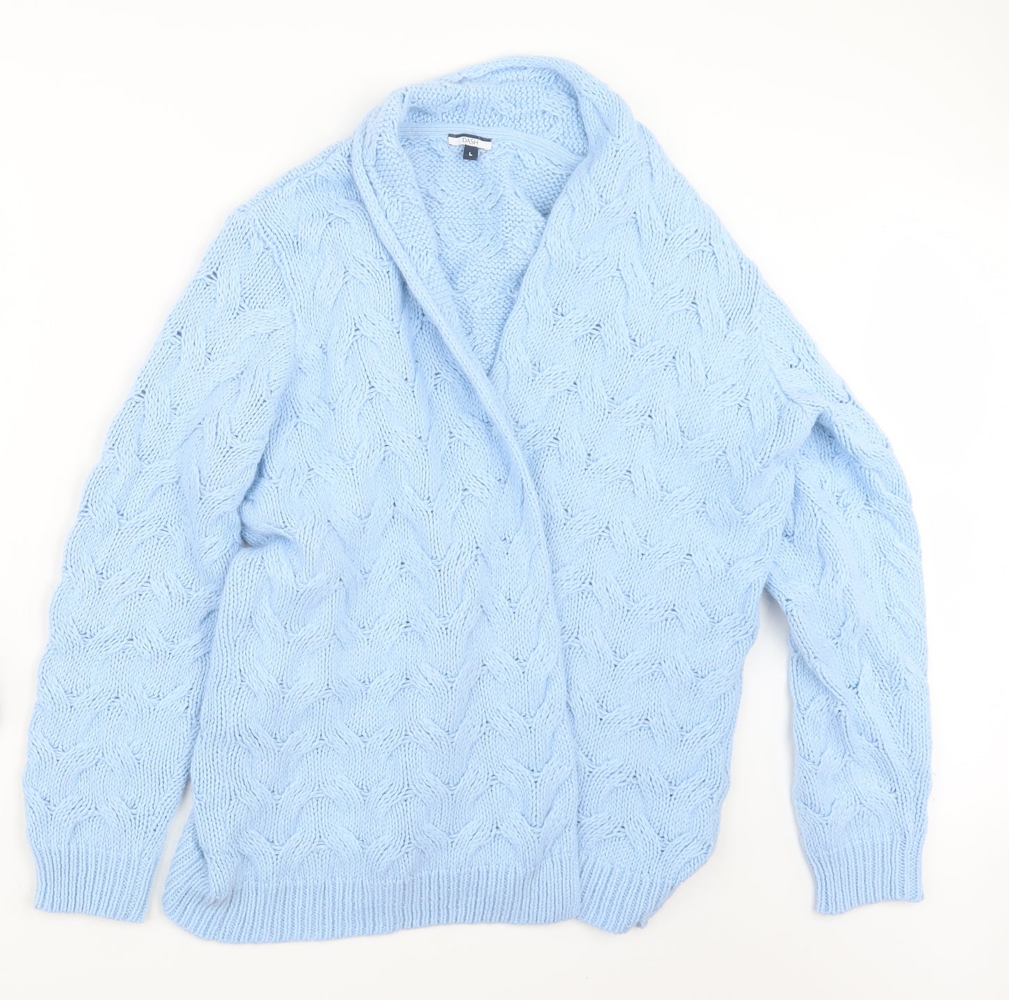 DASH Womens Blue  Knit Cardigan Jumper Size L