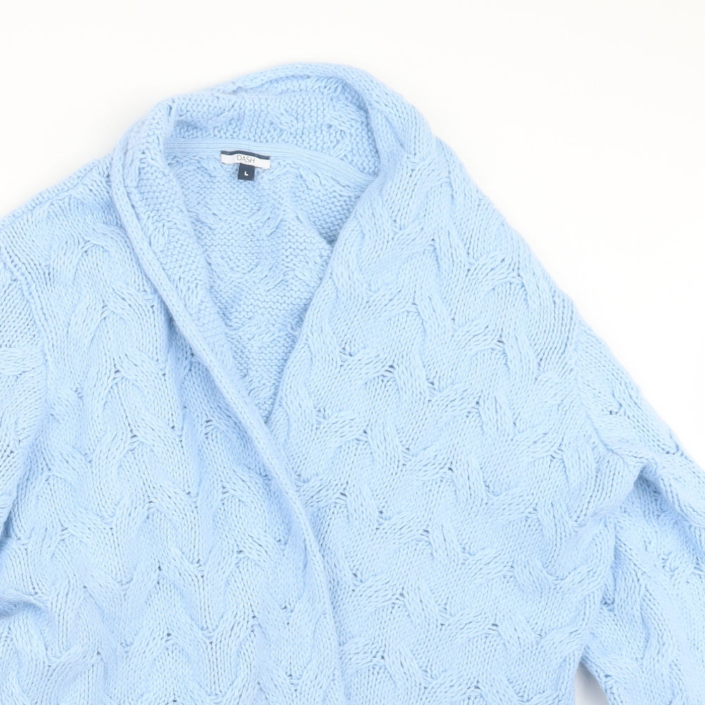 DASH Womens Blue  Knit Cardigan Jumper Size L