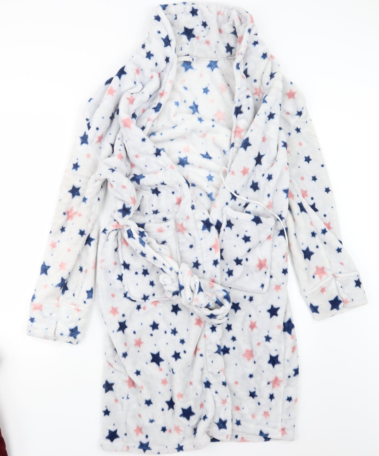 Avenue Womens White Geometric  Top Robe Size 8