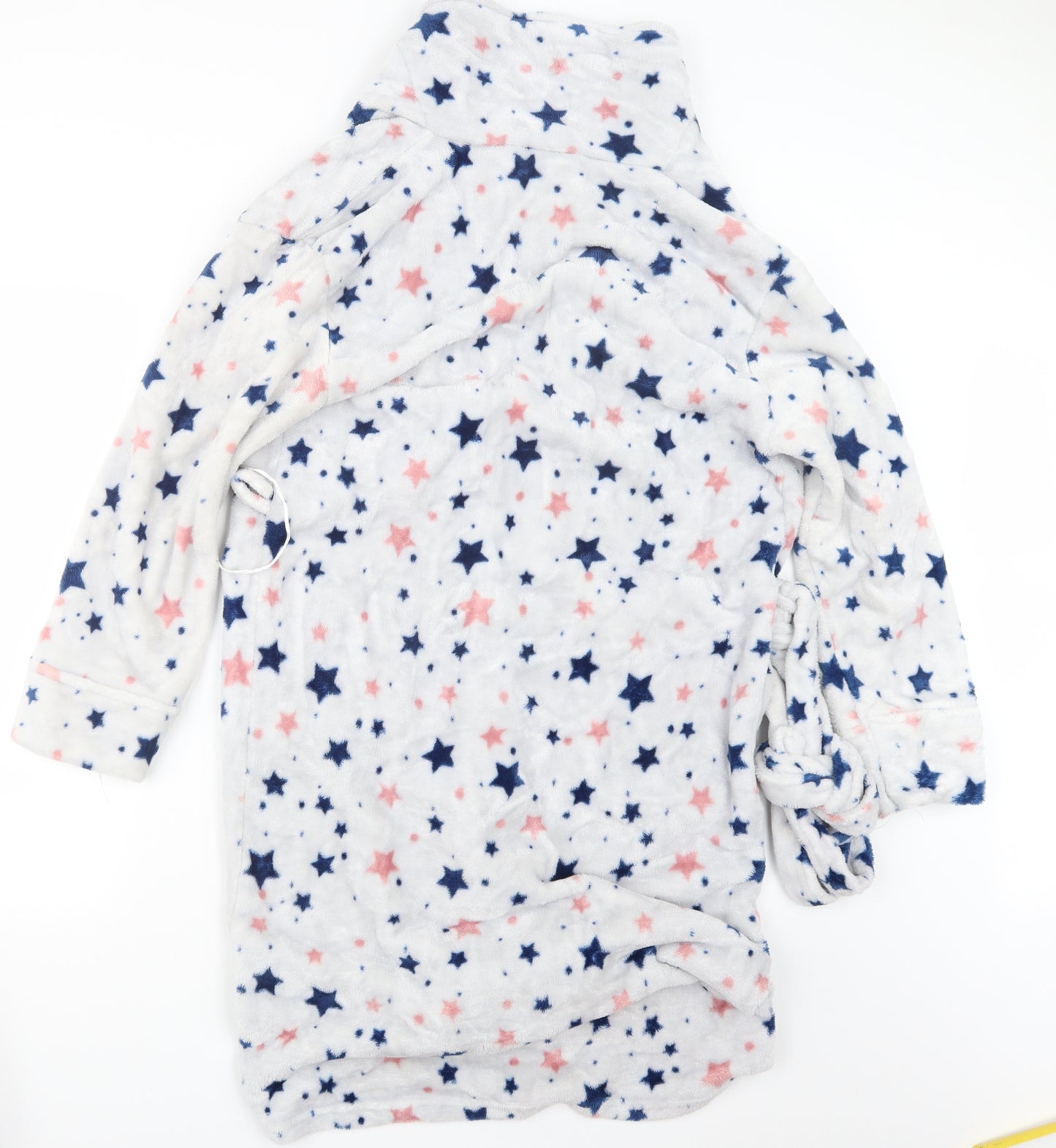 Avenue Womens White Geometric  Top Robe Size 8