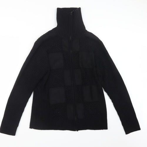 Fay Louise Womens Black  Knit Jacket Coatigan Size XL