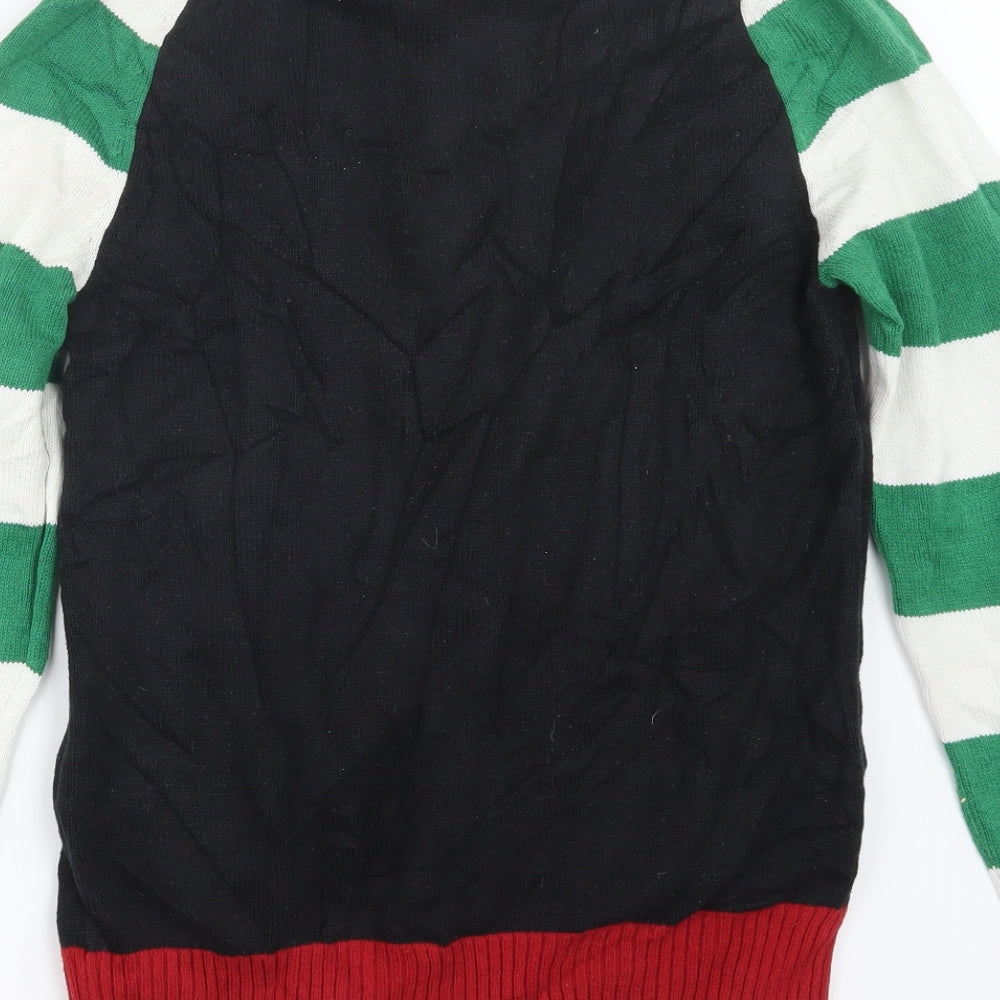 Ugly Christmas Sweater Womens Black  Knit Pullover Jumper Size M