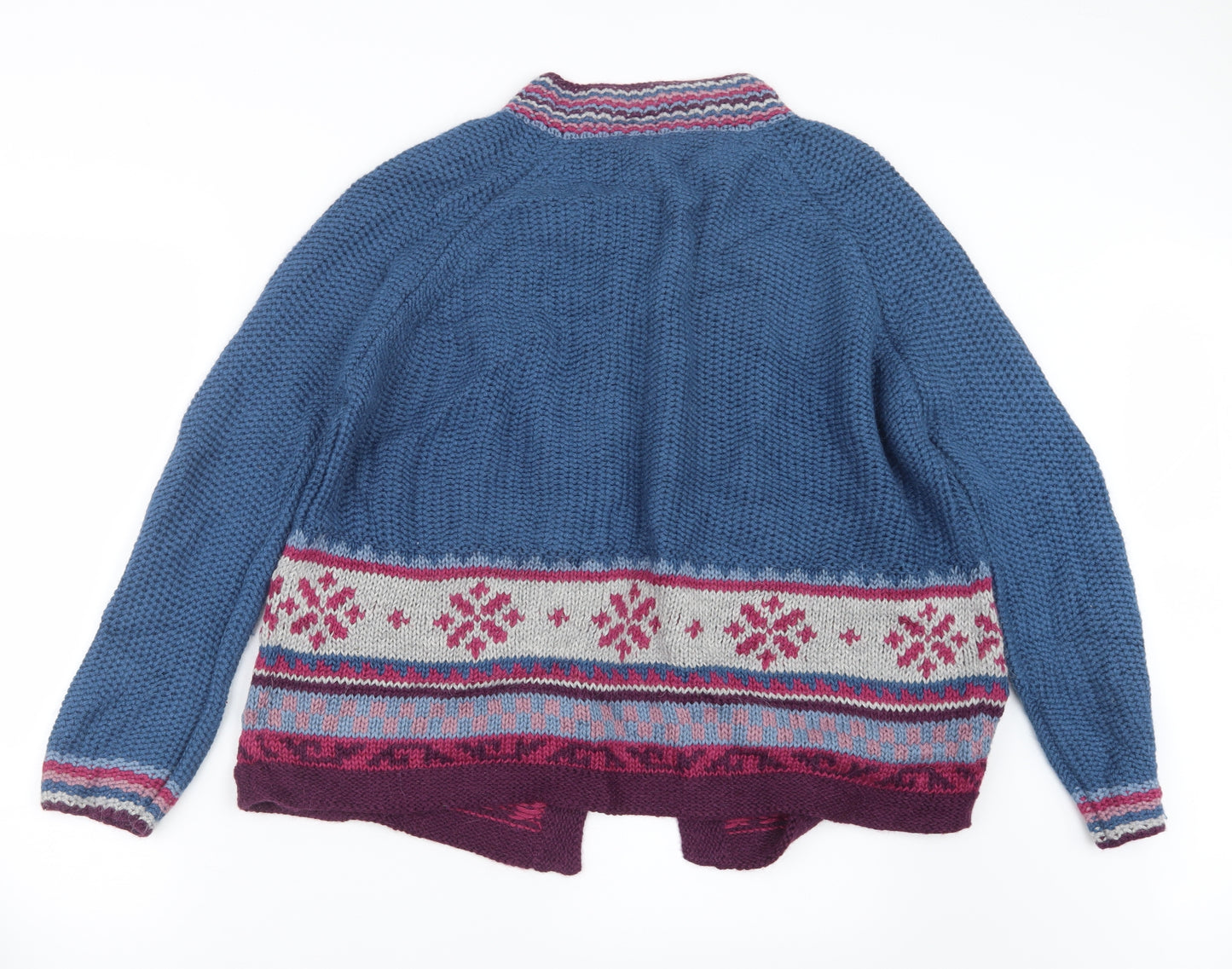 Traidcraft Womens Blue  Knit Cardigan Jumper Size XL