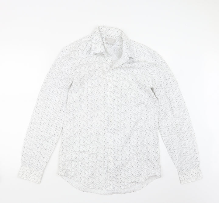 Red Herring Mens White Geometric Button-Up Size 15