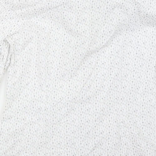 Red Herring Mens White Geometric   Button-Up Size 15