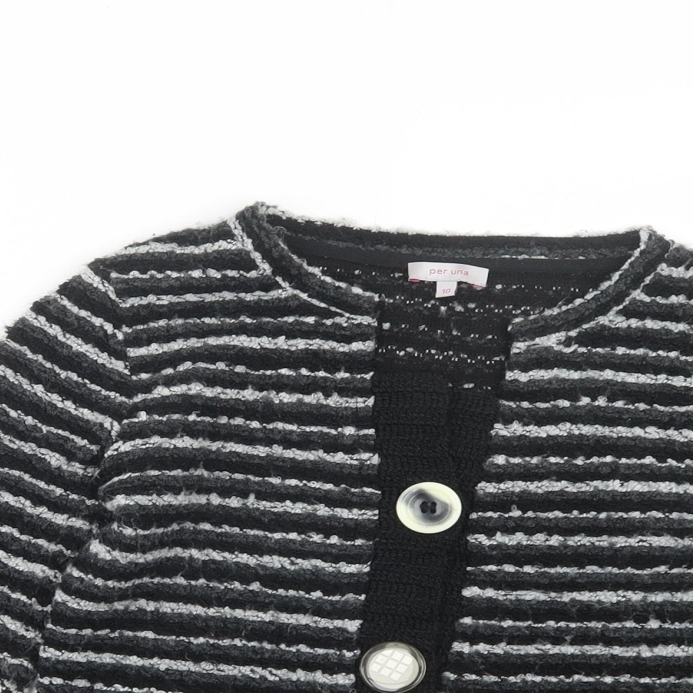 Per Una Womens Black  Knit Cardigan Jumper Size 10