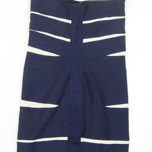 Costa Blanca Womens Blue Striped  Straight & Pencil Skirt Size M