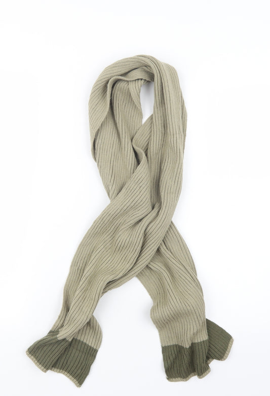 Front view of Preworn men’s green knit scarf one size