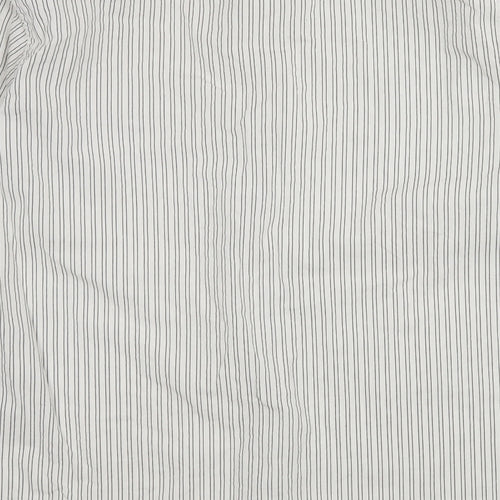 District Mens White Striped   Button-Up Size L