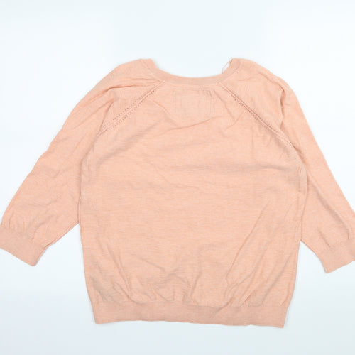 Marks and Spencer Womens Orange  Knit Pullover Jumper Size 14