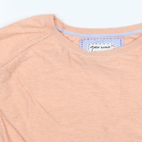 Marks and Spencer Womens Orange  Knit Pullover Jumper Size 14