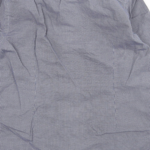Bruun & Stengade Mens Blue Check   Button-Up Size 15