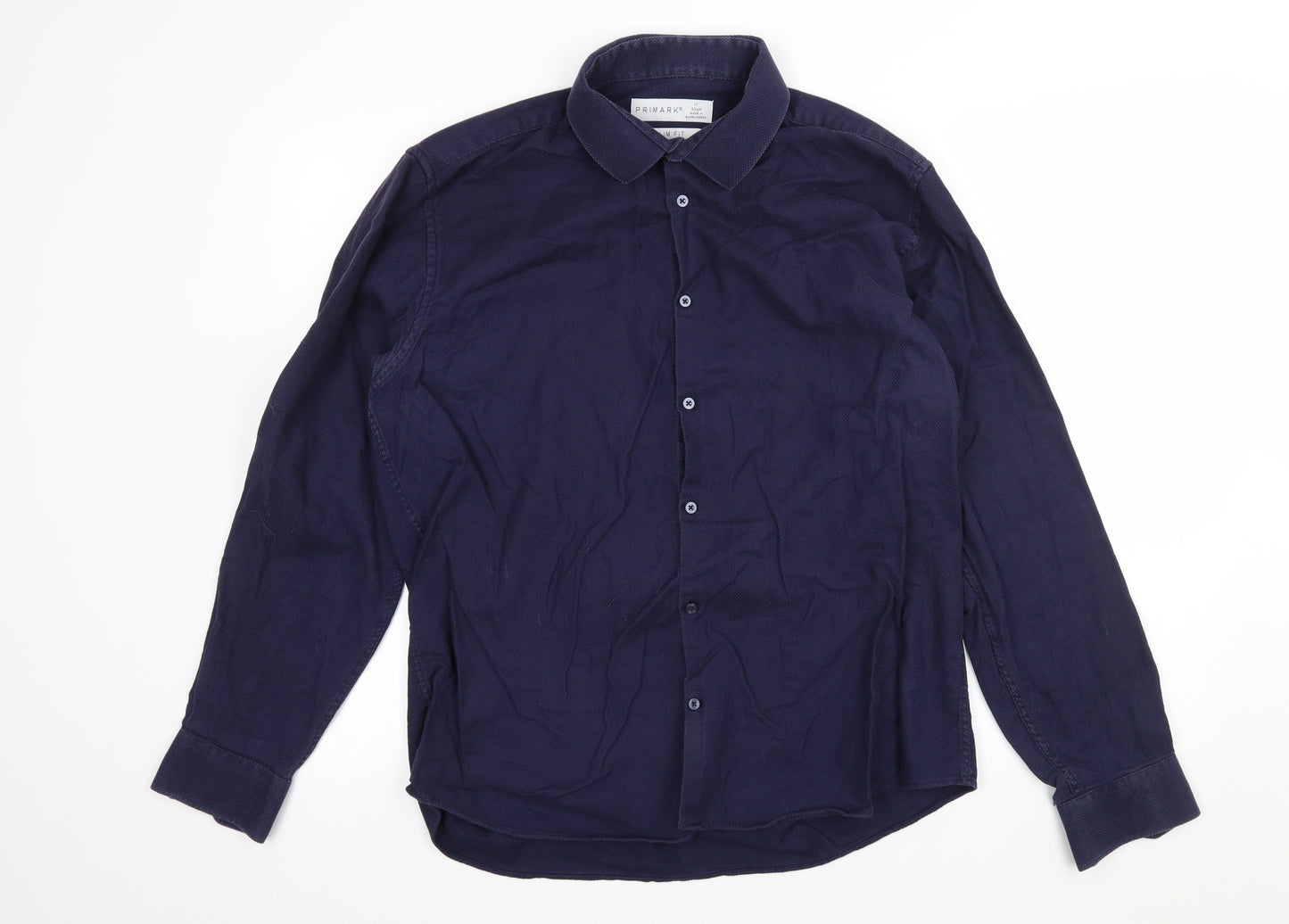 Primark Mens Blue    Button-Up Size 17