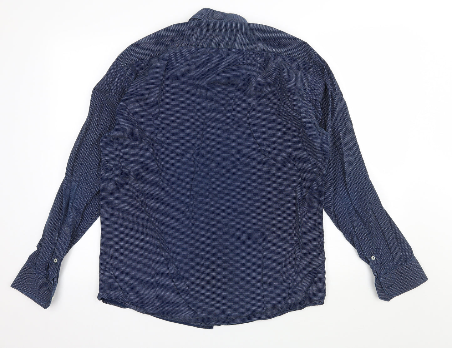 SEVEN SEAS Mens Blue Polka Dot   Button-Up Size M