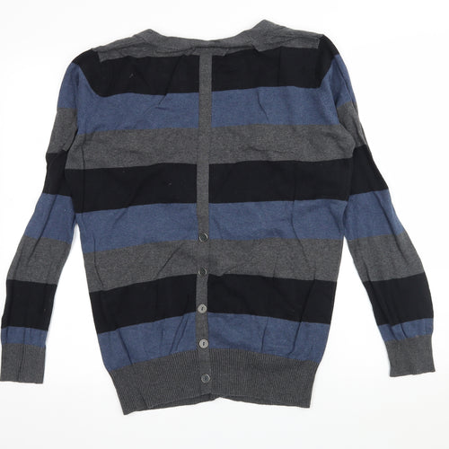 New Look Womens Multicoloured Striped Knit Cardigan Jumper Size 16