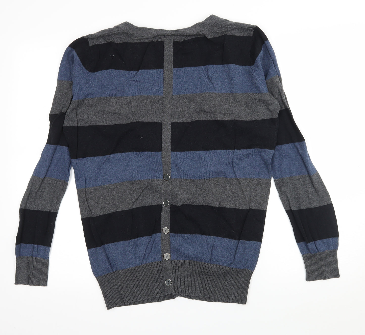 New Look Womens Multicoloured Striped Knit Cardigan Jumper Size 16