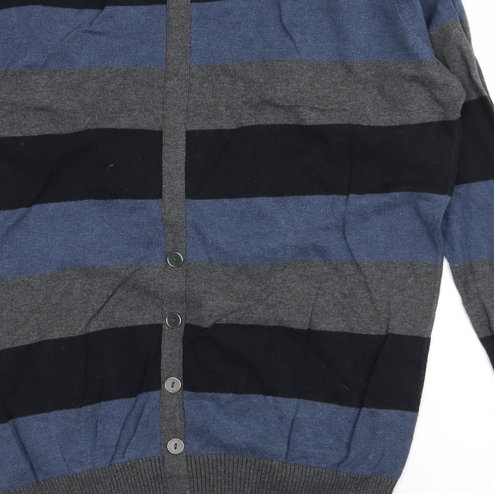 New Look Womens Multicoloured Striped Knit Cardigan Jumper Size 16