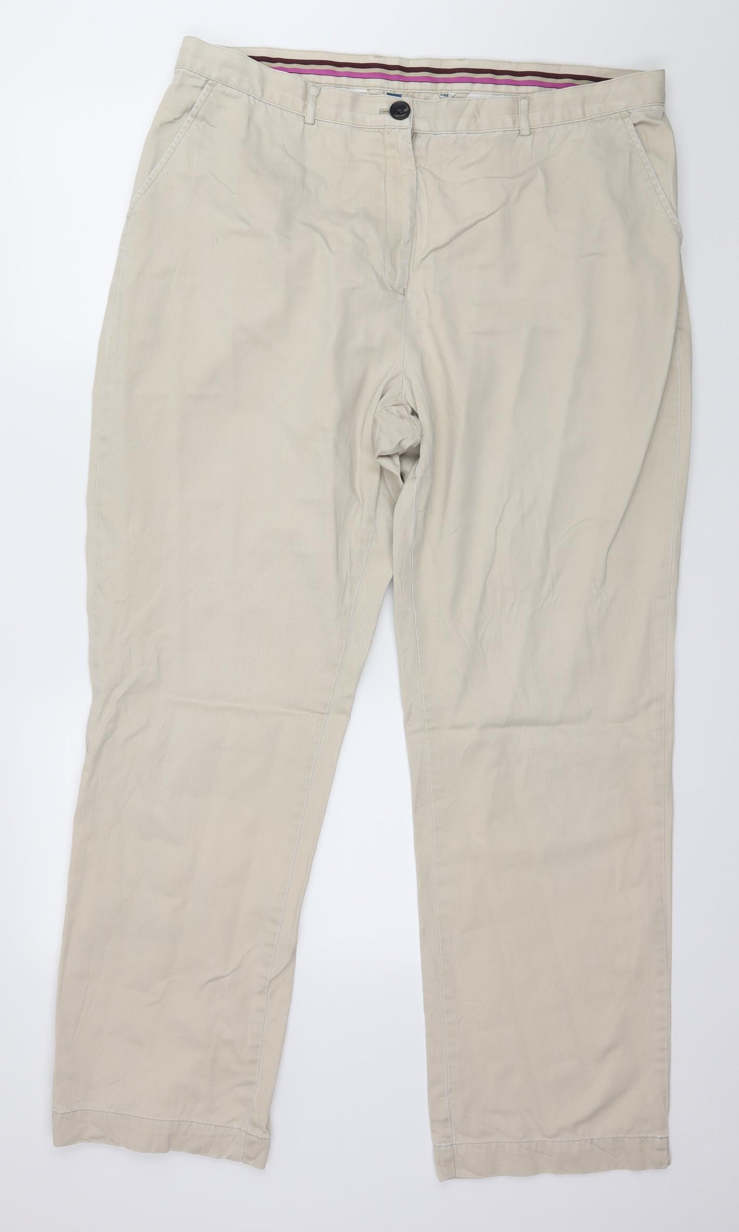 Preworn Womens Ivory   Chino Trousers Size 18 L30 in