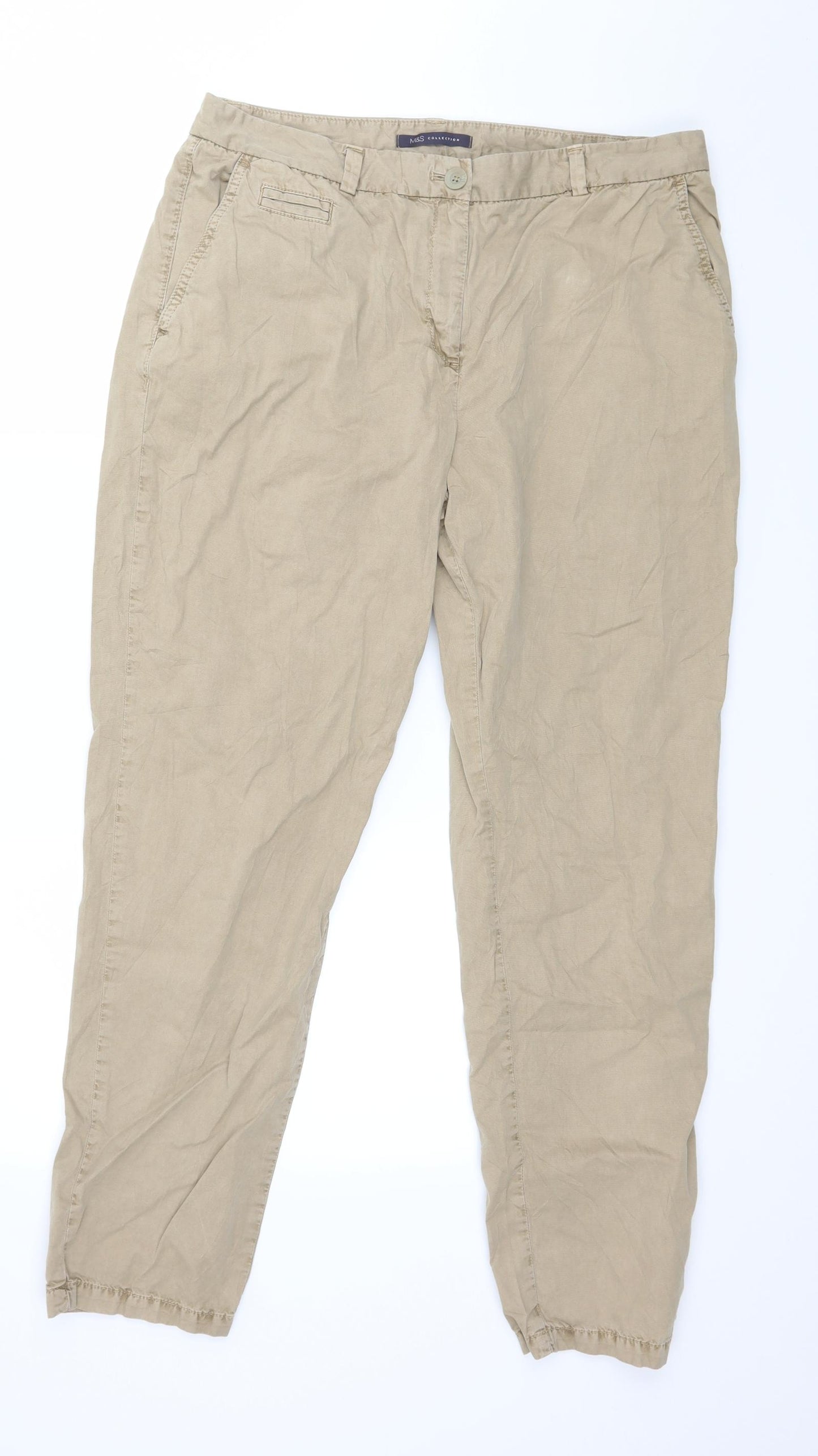 Marks and Spencer Womens Brown   Trousers  Size 14 L28 in