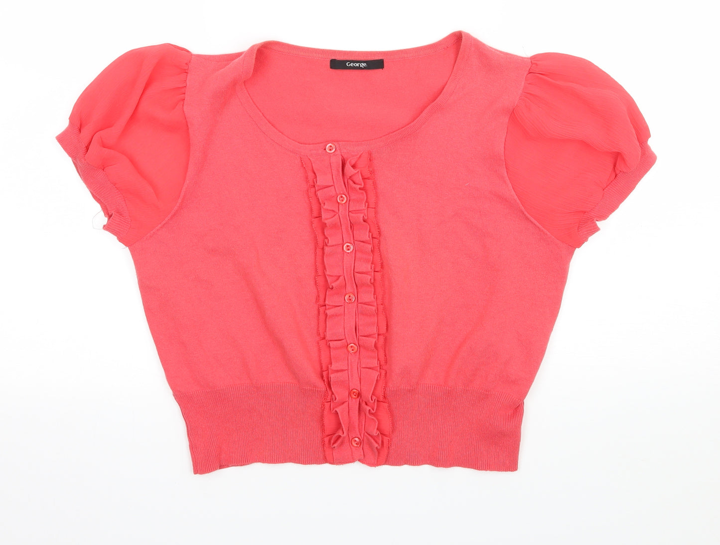 George Womens Pink  Knit Cardigan Jumper Size 16