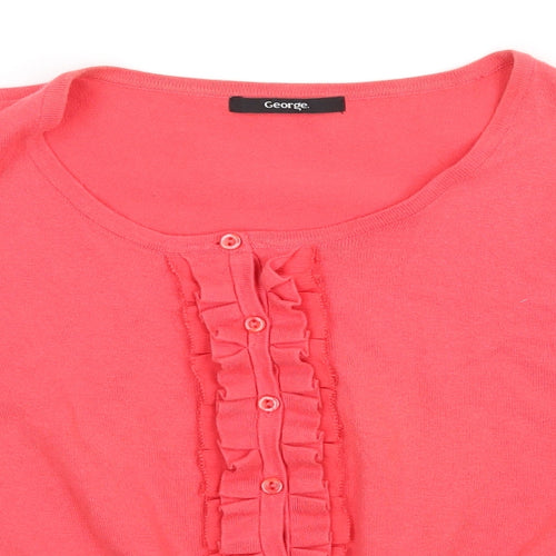 George Womens Pink  Knit Cardigan Jumper Size 16