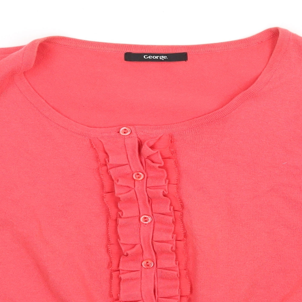 George Womens Pink  Knit Cardigan Jumper Size 16