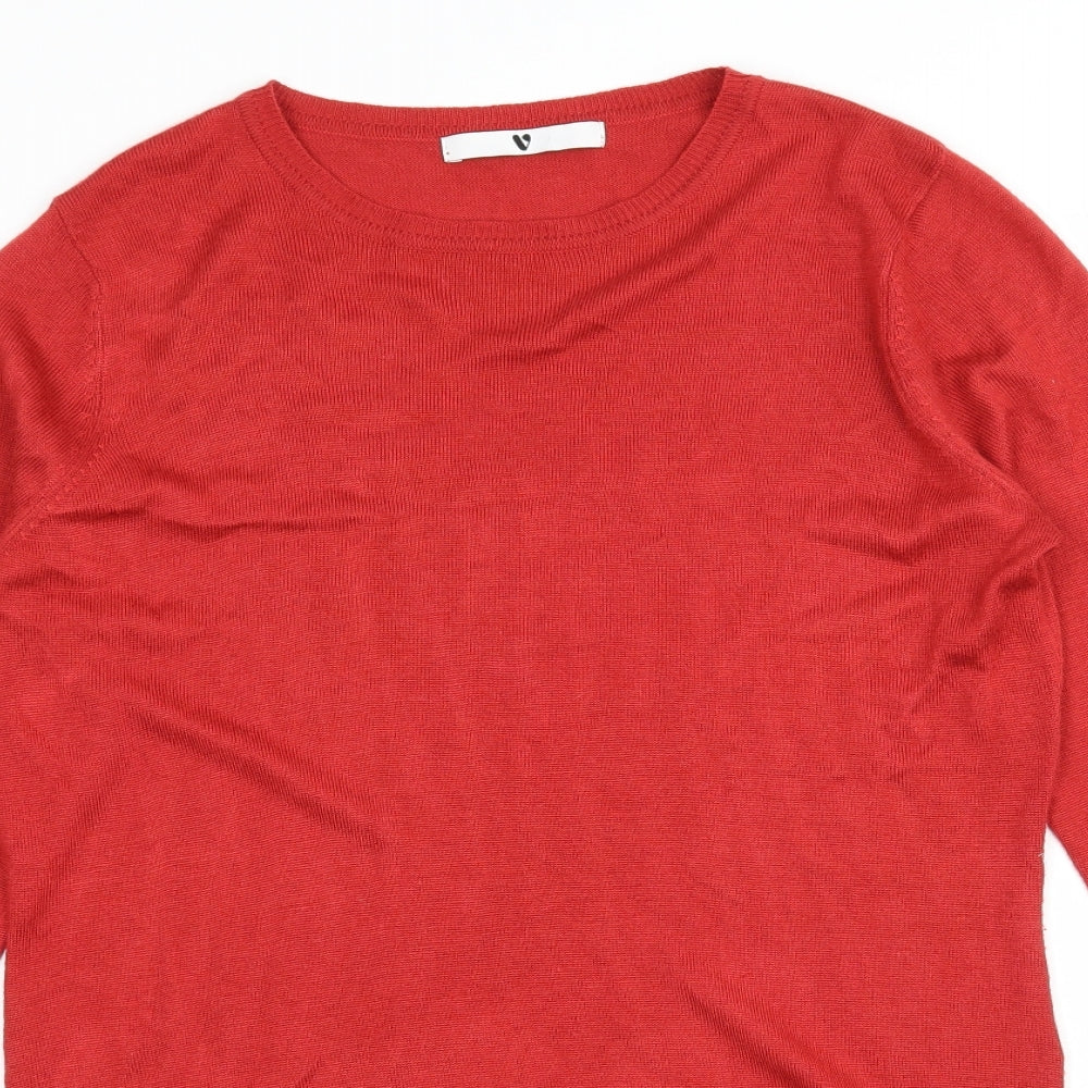Very Womens Red  Knit Pullover Jumper Size 12
