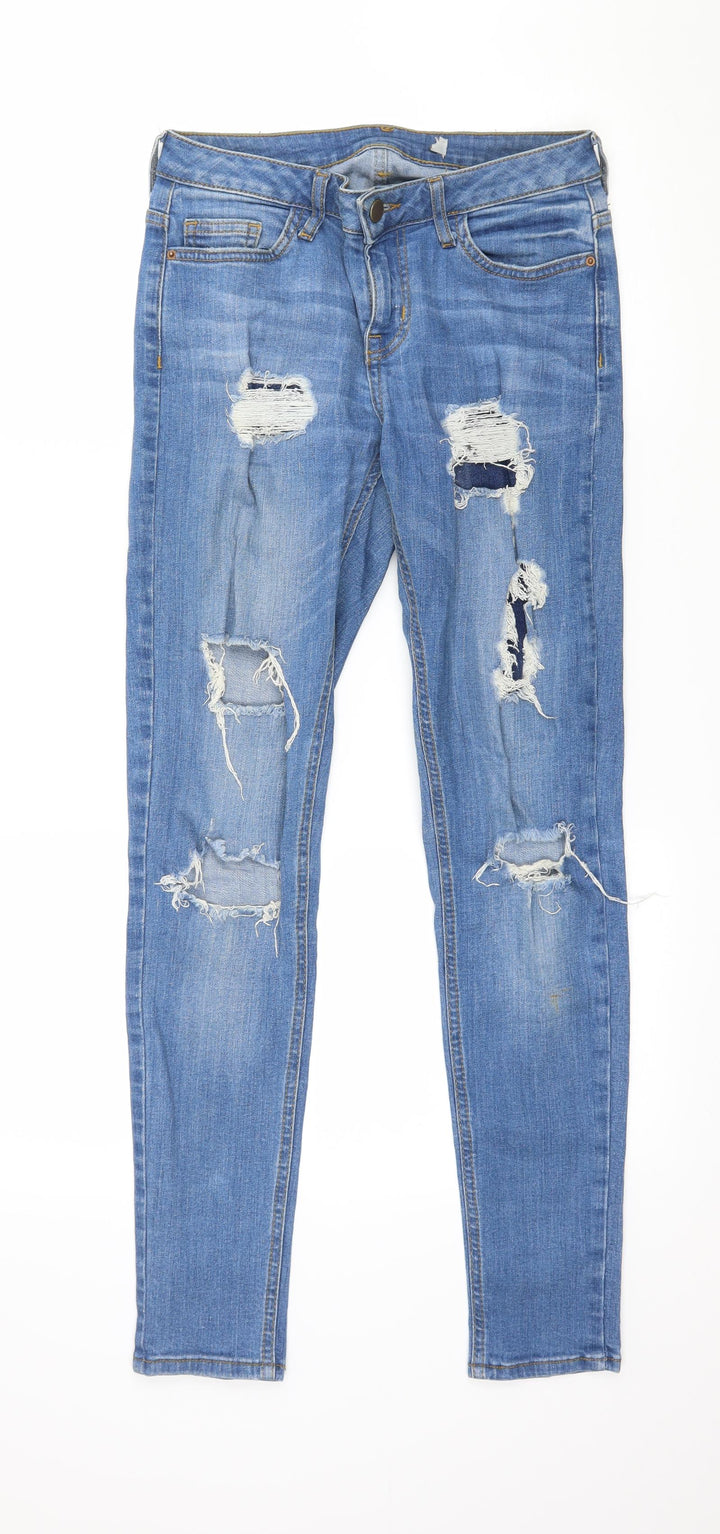 Denim & Co. Womens Blue Denim Skinny Jeans Size 6 L29 in