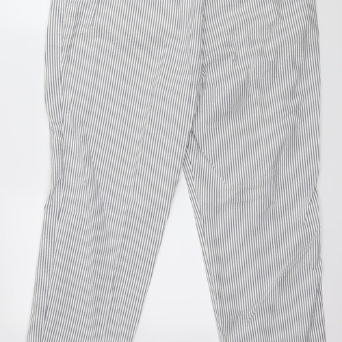 Per Una Womens White Striped  Trousers  Size 16 L28 in