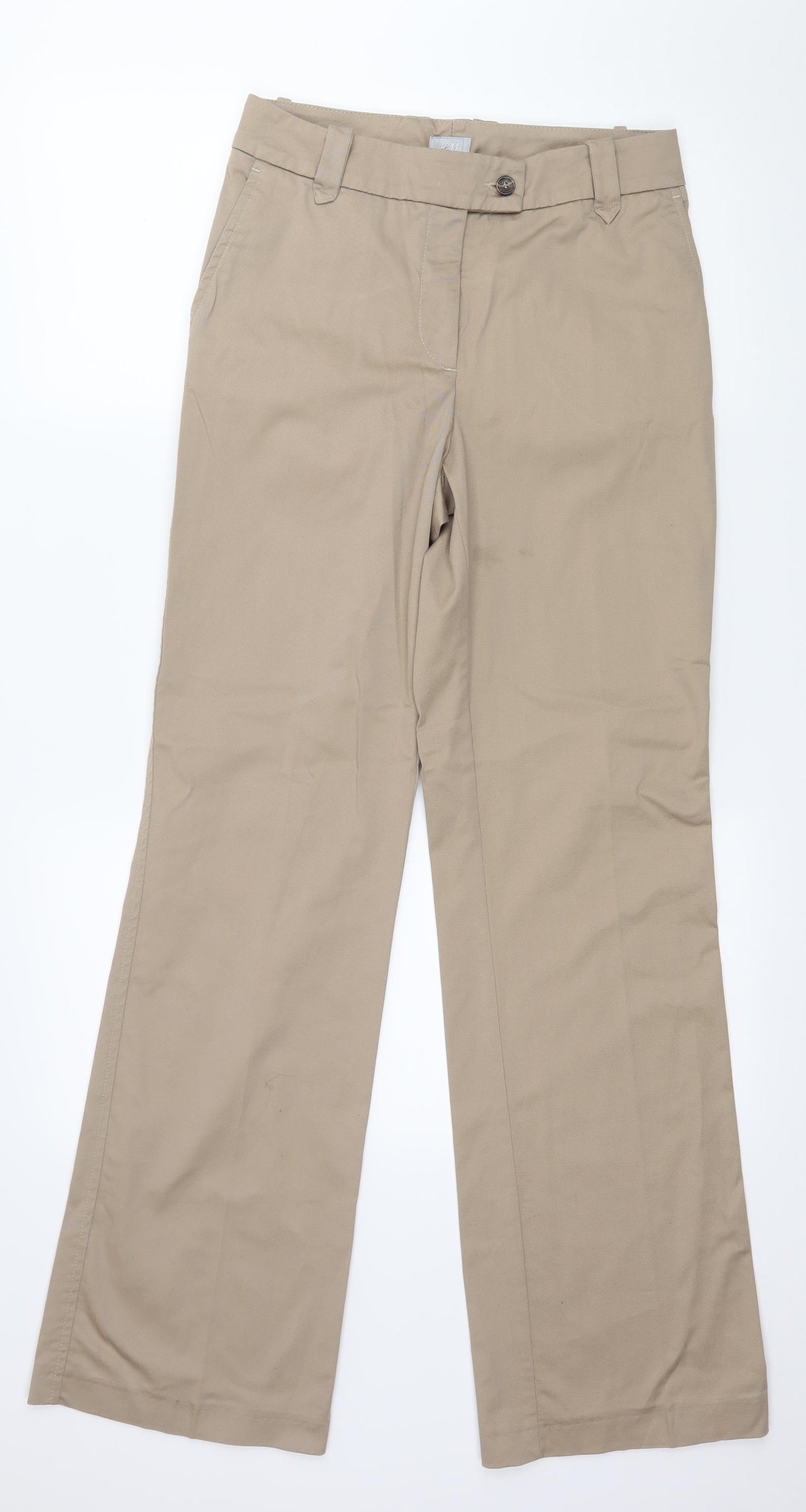 H&M Womens Brown   Trousers  Size 8 L32 in