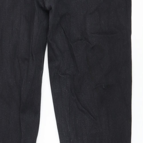 Denim & Co. Womens Black  Denim Straight Jeans Size 14 L32 in