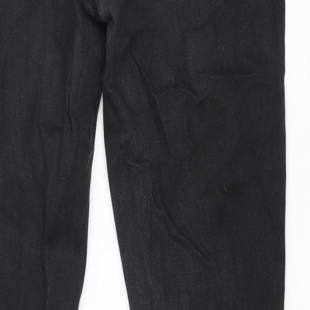 Denim & Co. Womens Black  Denim Straight Jeans Size 14 L32 in