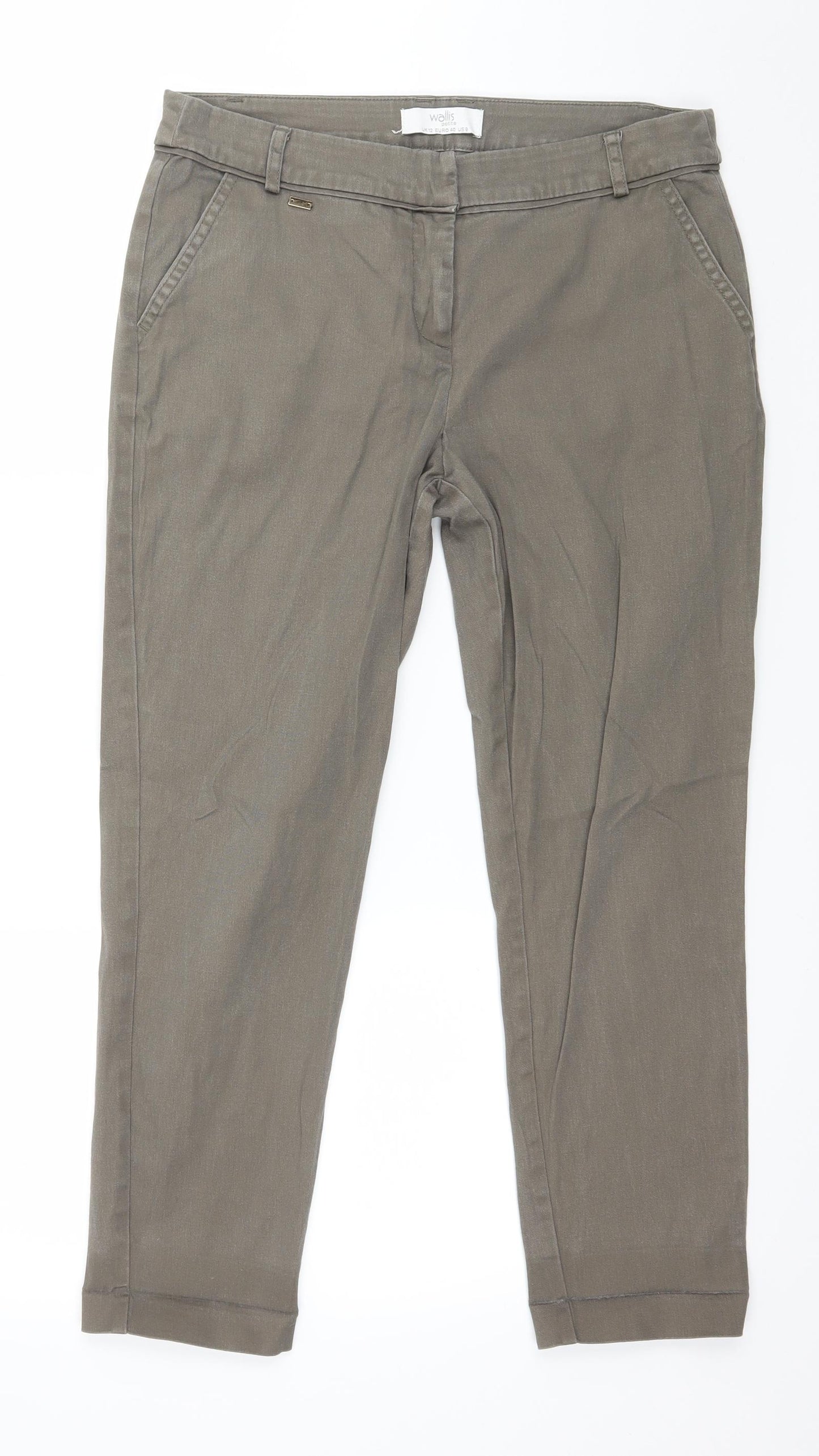 Wallis Womens Grey   Trousers  Size 12 L25 in