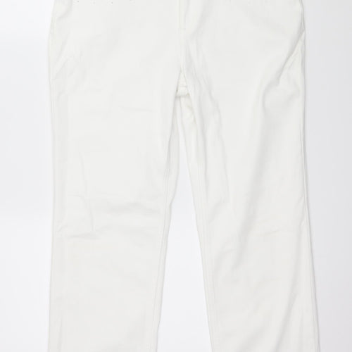 Marks and Spencer Womens White  Denim Straight Jeans Size 12 L28 in