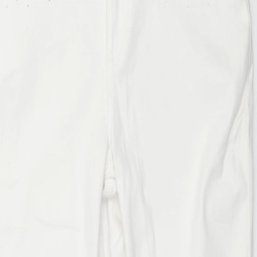 Marks and Spencer Womens White  Denim Straight Jeans Size 12 L28 in