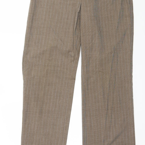 F&F Womens Beige Striped  Trousers  Size 10 L32 in