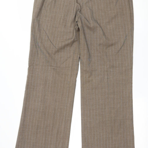 F&F Womens Beige Striped  Trousers  Size 10 L32 in