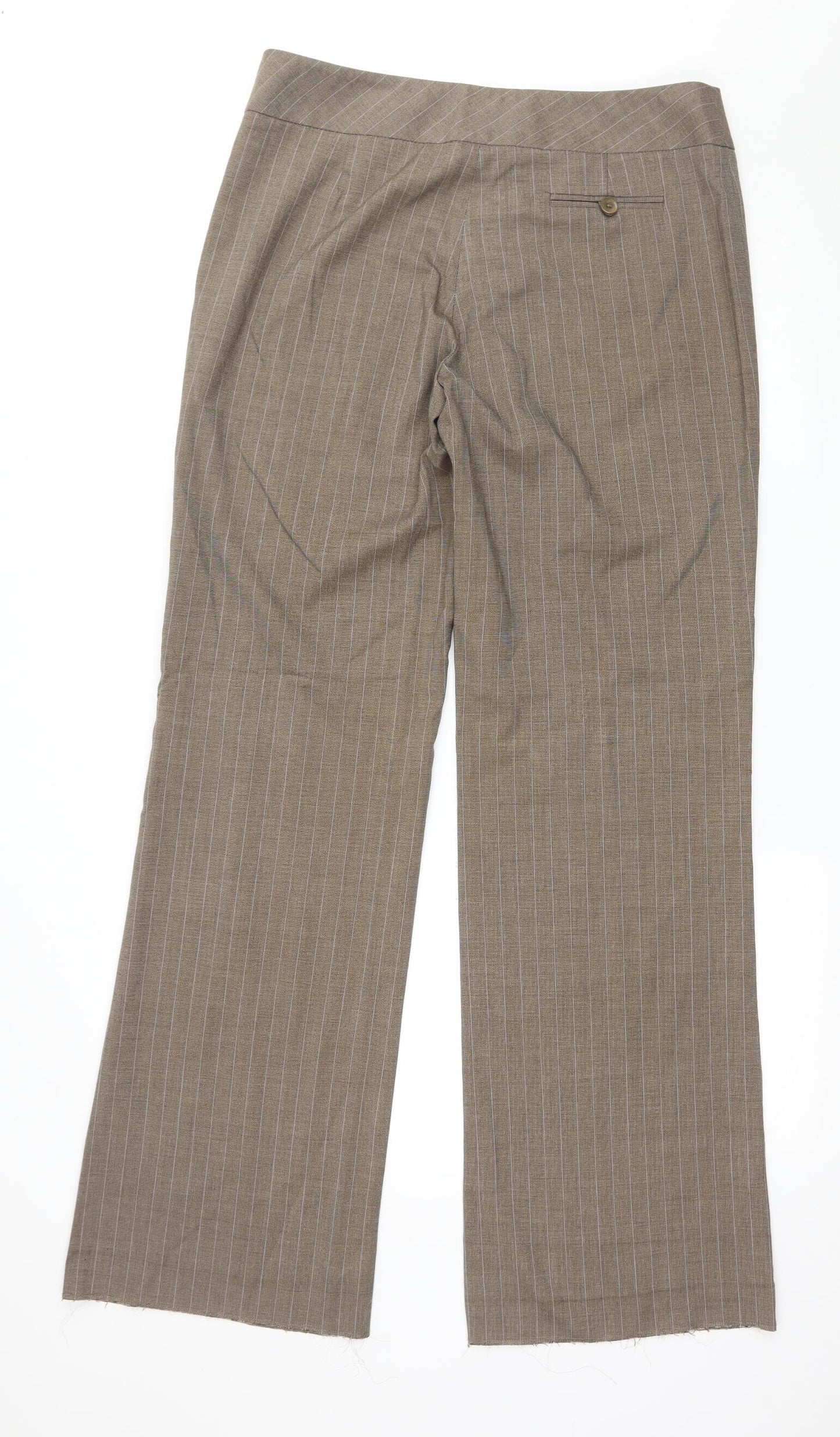 F&F Womens Beige Striped  Trousers  Size 10 L32 in