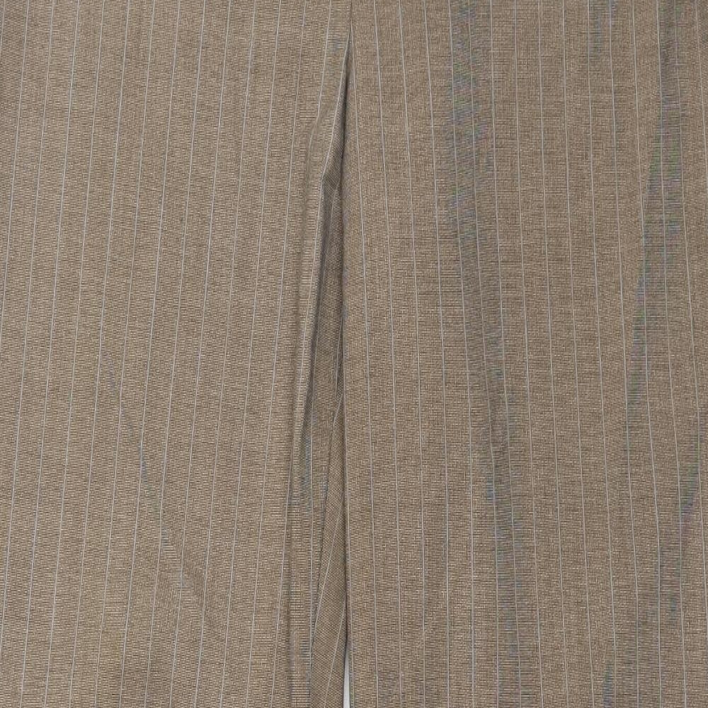 F&F Womens Beige Striped  Trousers  Size 10 L32 in