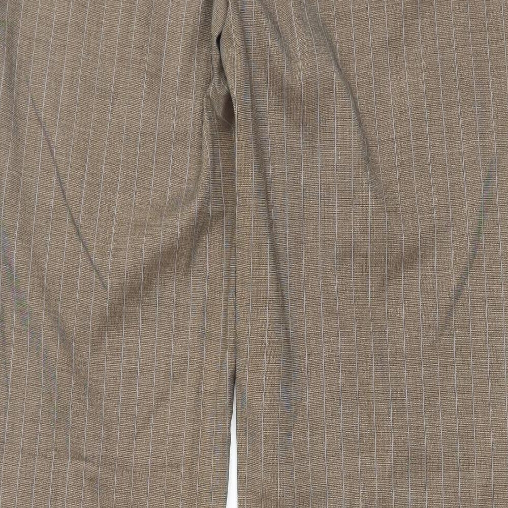 F&F Womens Beige Striped  Trousers  Size 10 L32 in