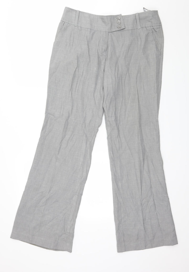 H&M Womens Grey   Trousers  Size 14 L32 in