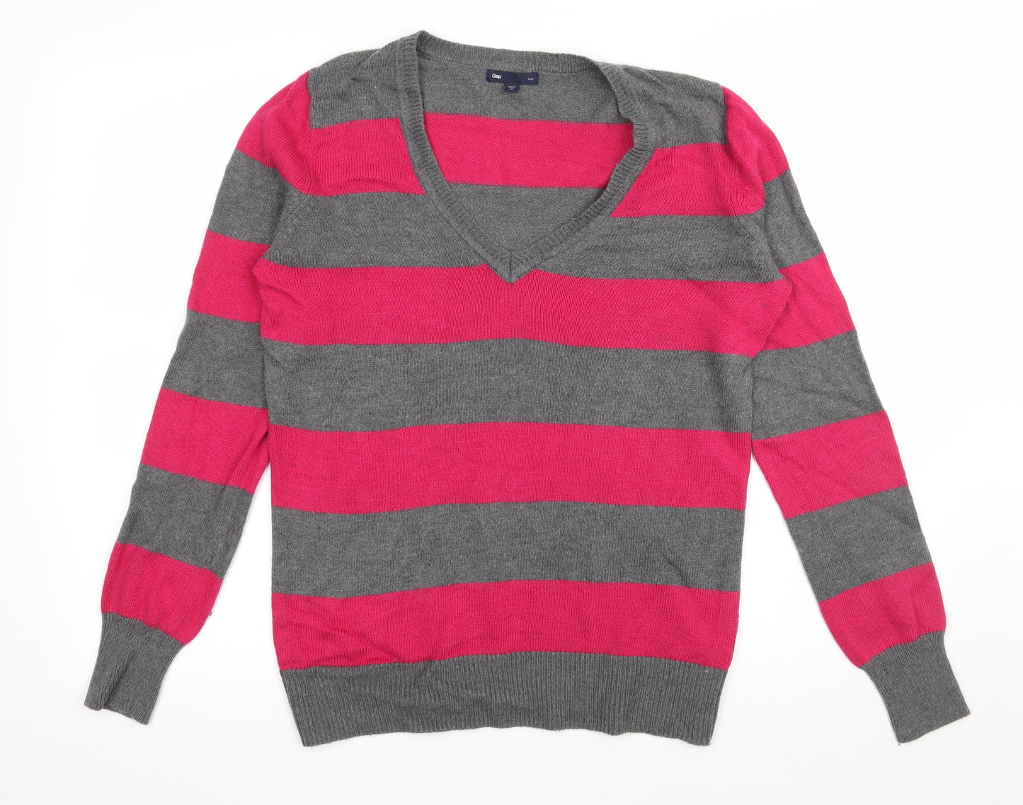 Gap Womens Pink Striped Knit Pullover Jumper Size M