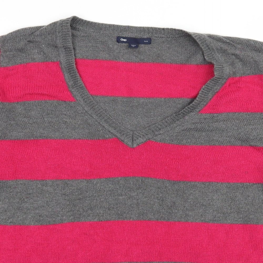 Gap Womens Pink Striped Knit Pullover Jumper Size M
