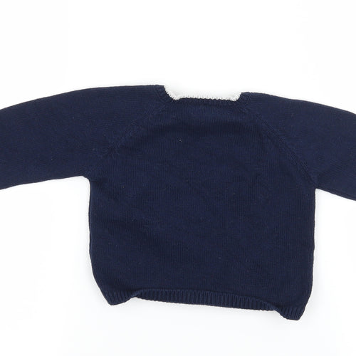 Matalan Boys Blue  Knit Pullover Jumper Size 6-9 Months  - Hedgehog